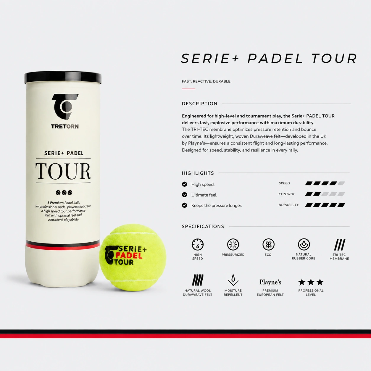 Tretorn Serie+ Tour padelio kamuoliukų dėžė 24vnt